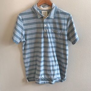 Billy Reid polo size Large striped w pocket